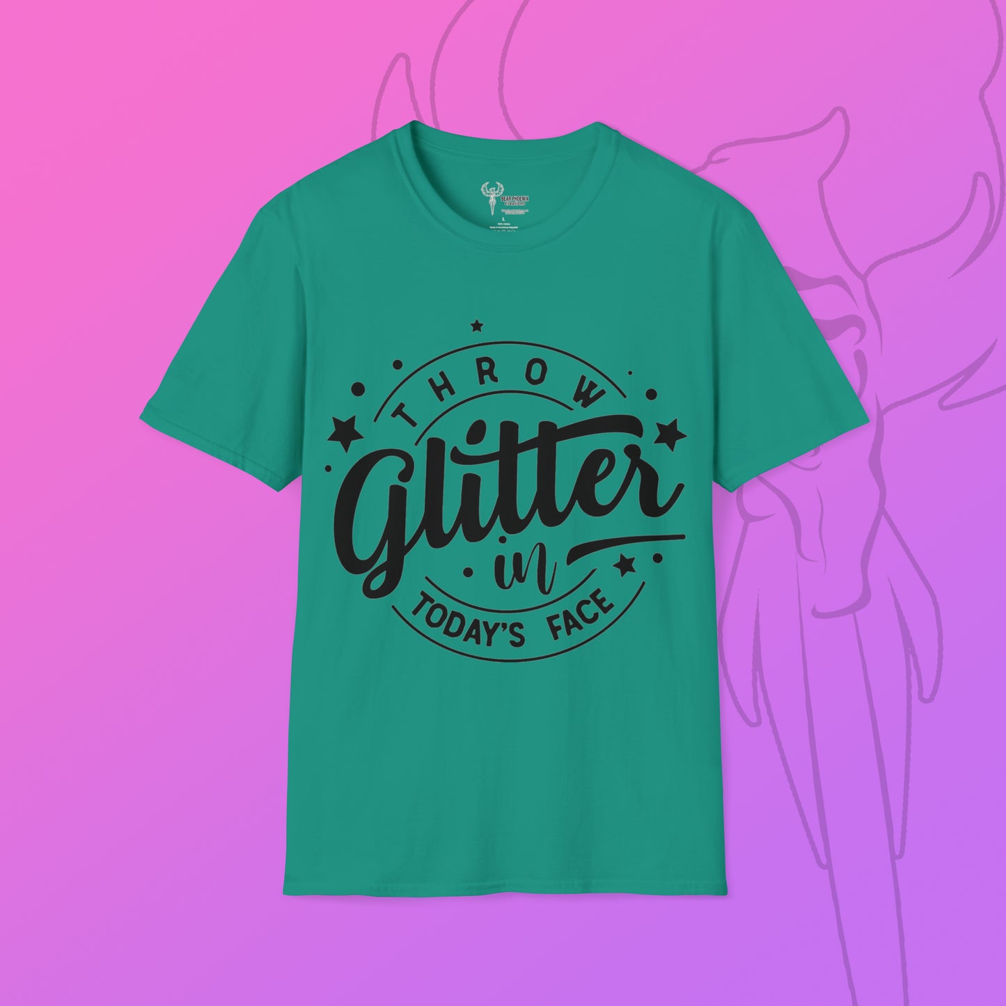 Glitter Face Softstyle T-Shirt