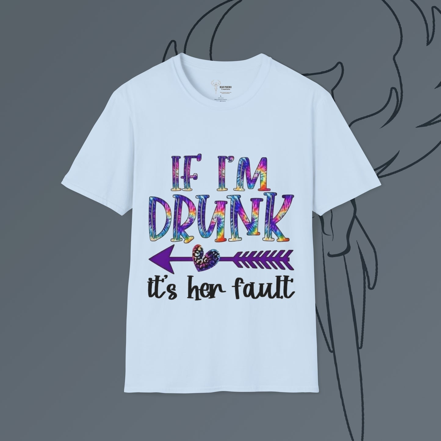 If Im Drunk Right Arrow Softstyle T-Shirt