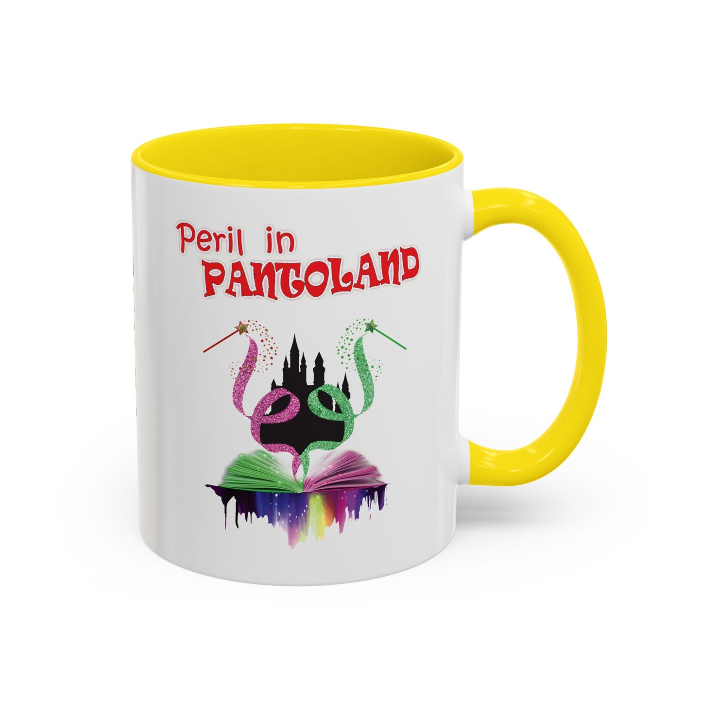 🎭 Hutton Drama Club – “Peril in Pantoland” Accent Coffee Mug