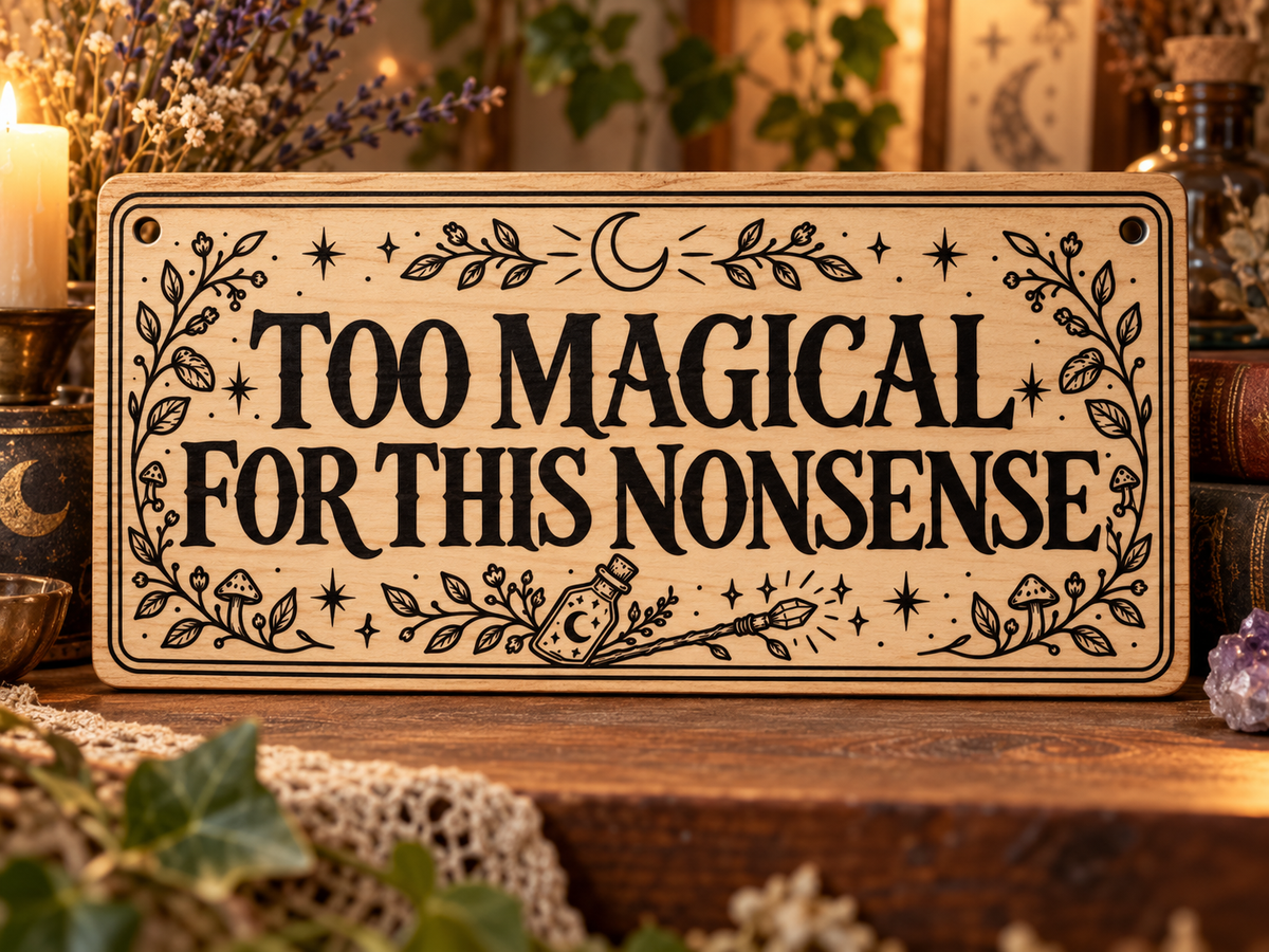 Too Magical for This Nonsense wooden wall sign mockup