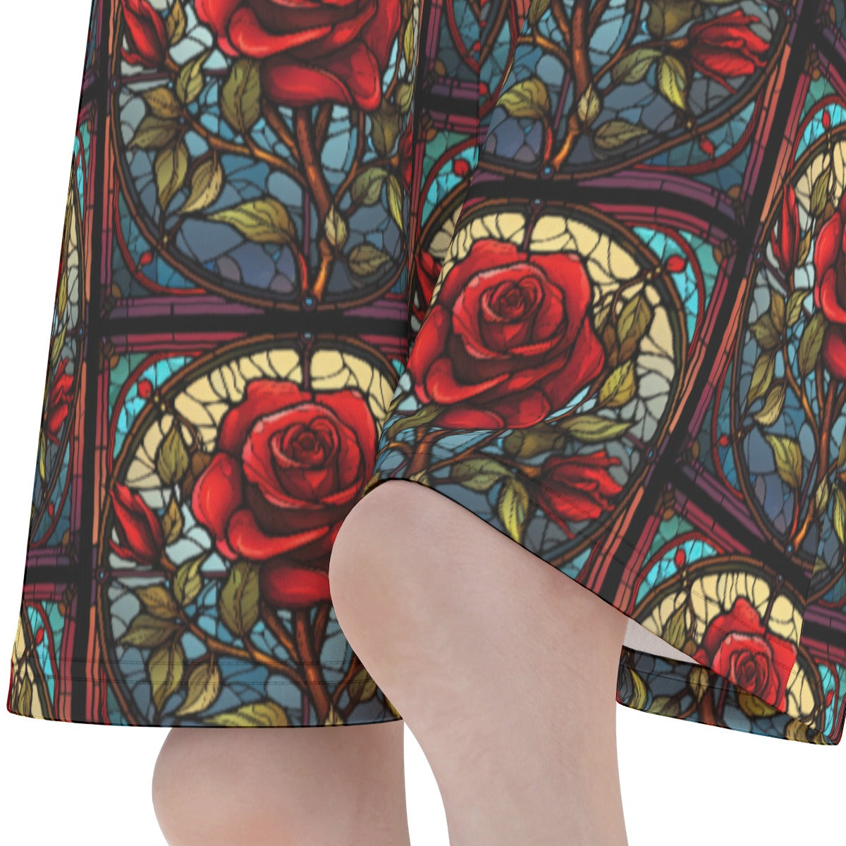 Stained Glass Roses Flare Yoga Pants