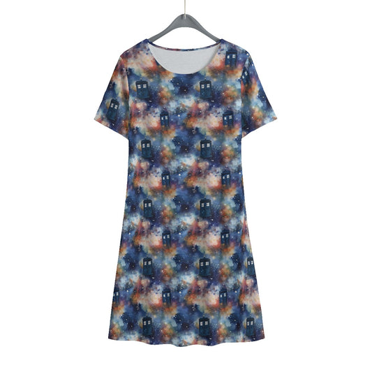 Police Box Aurora Short Sleeve Dress