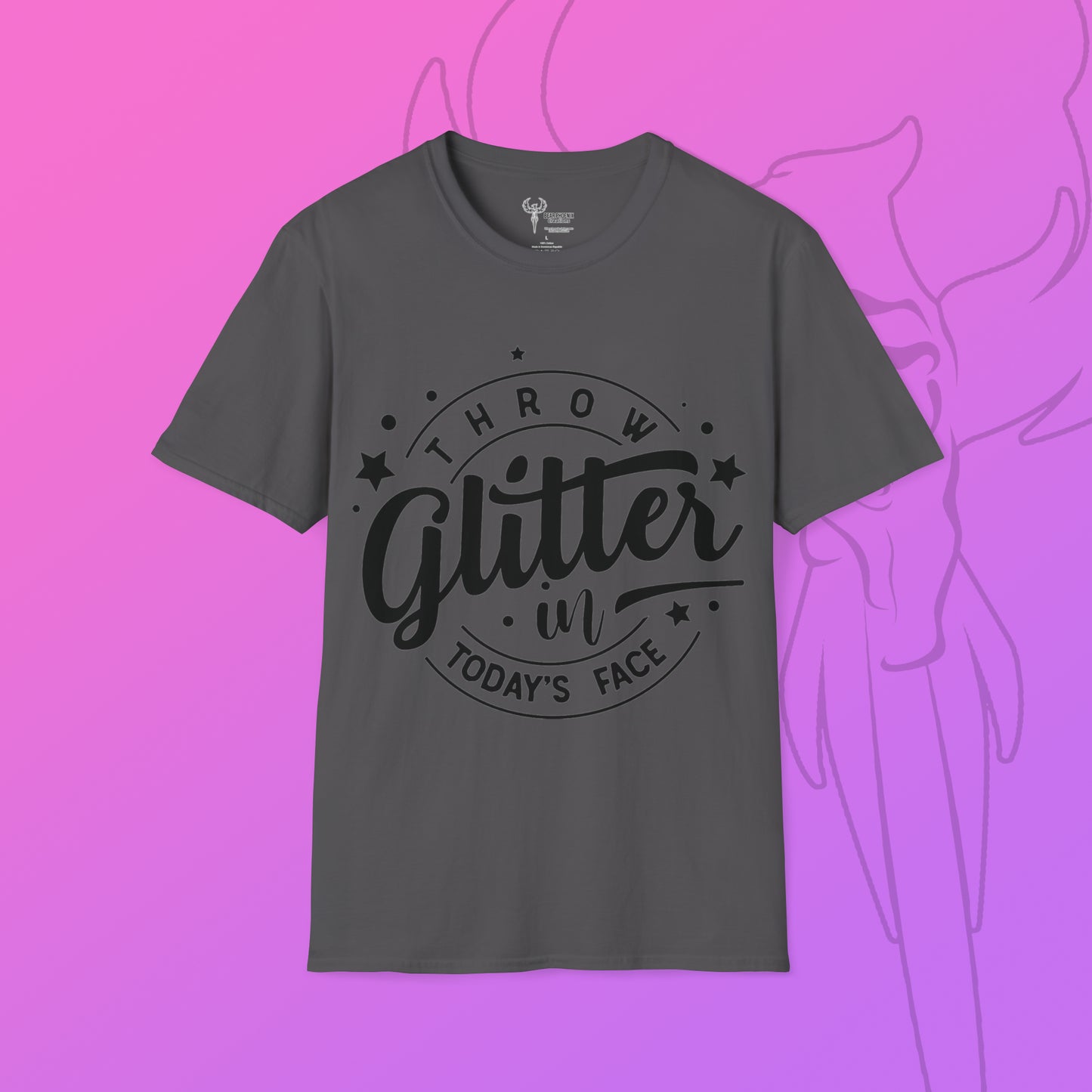 Glitter Face Softstyle T-Shirt