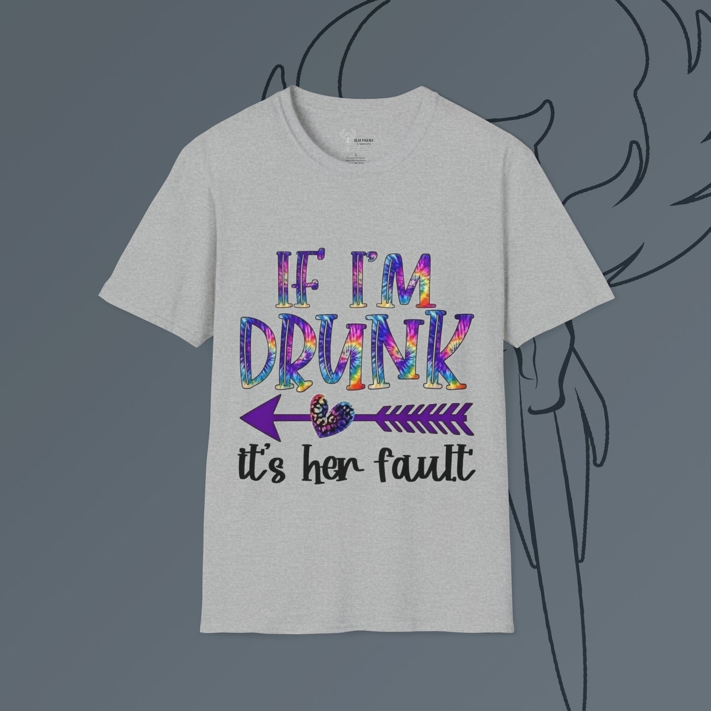 If Im Drunk Right Arrow Softstyle T-Shirt