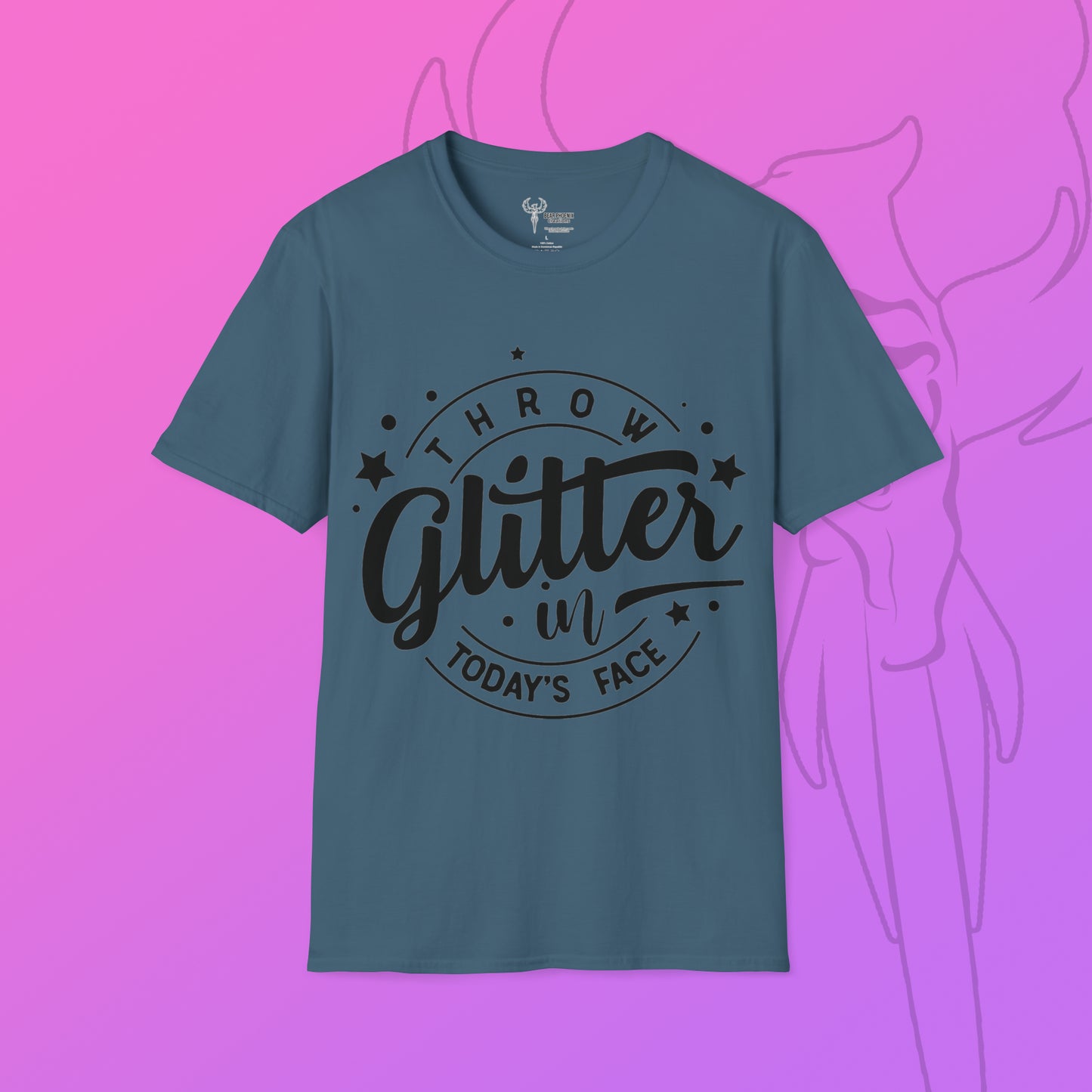 Glitter Face Softstyle T-Shirt