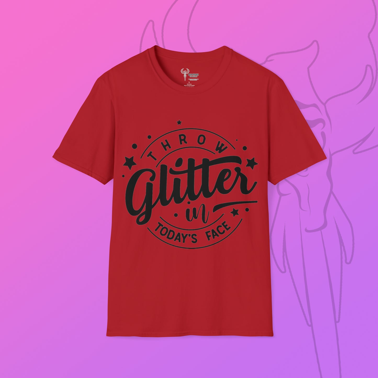 Glitter Face Softstyle T-Shirt