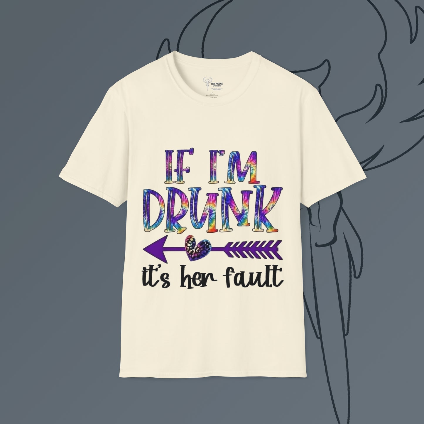 If Im Drunk Right Arrow Softstyle T-Shirt