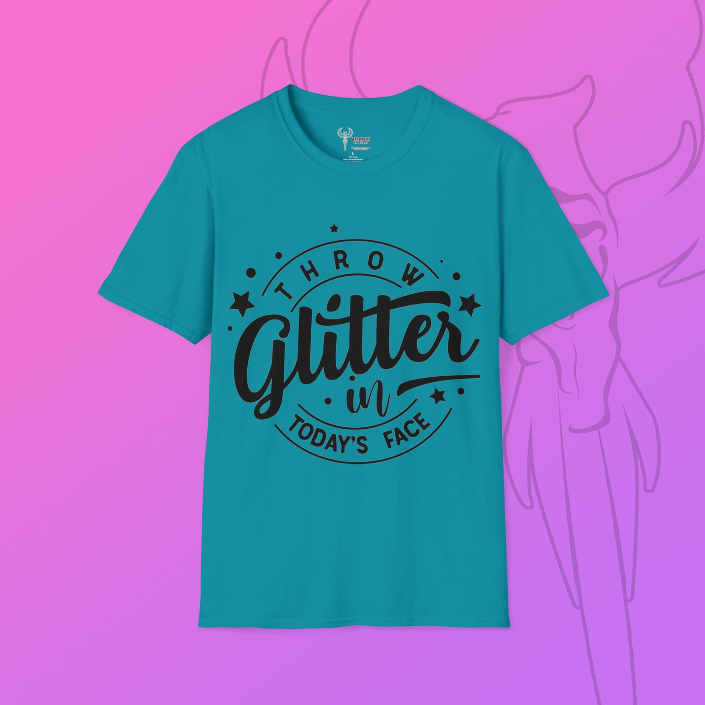 Glitter Face Softstyle T-Shirt