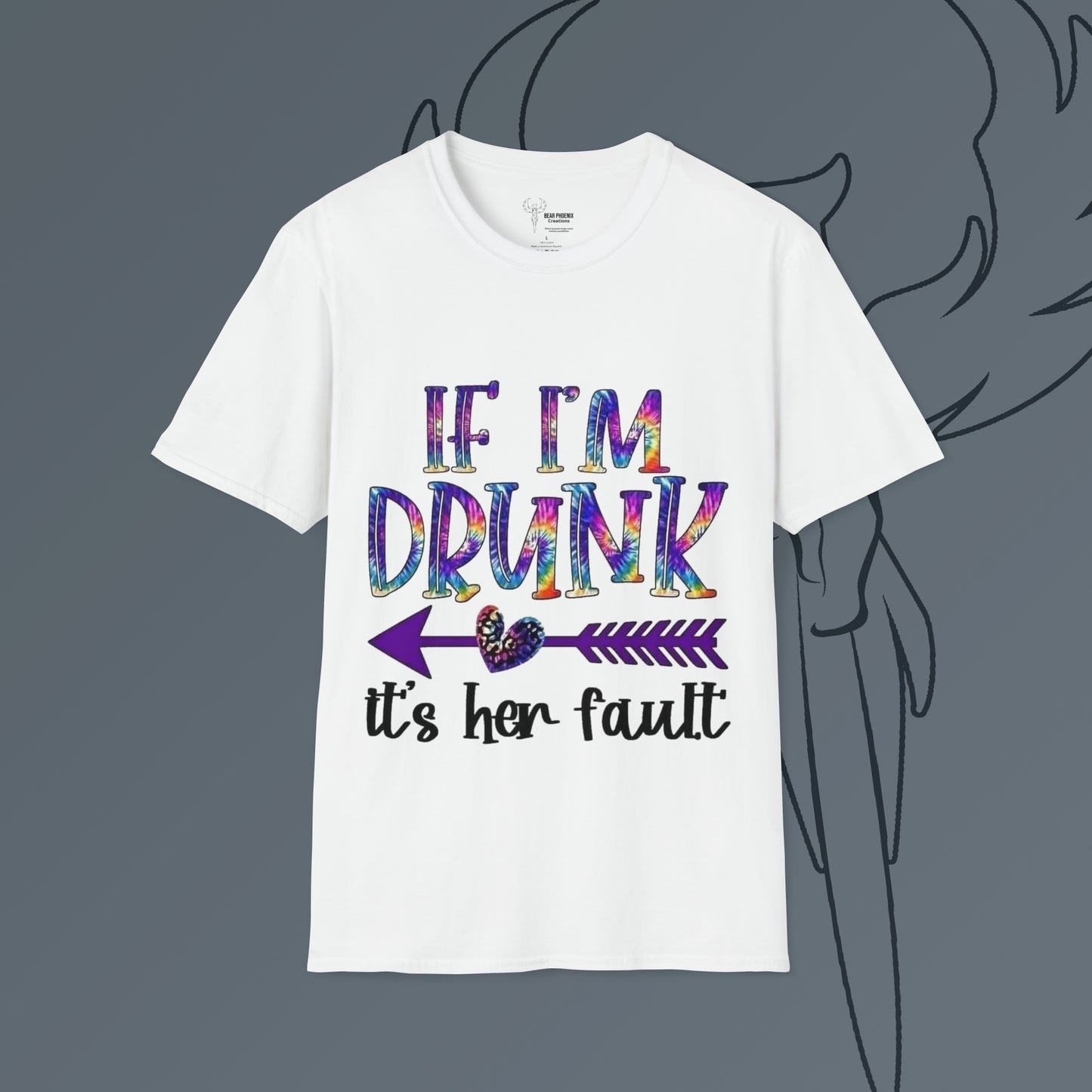 If Im Drunk Right Arrow Softstyle T-Shirt