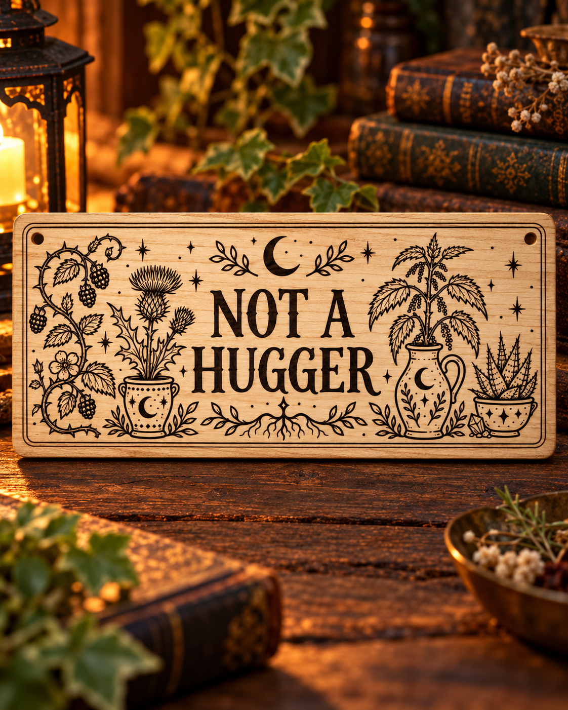 Not a Hugger Wooden Wall/Door Sign