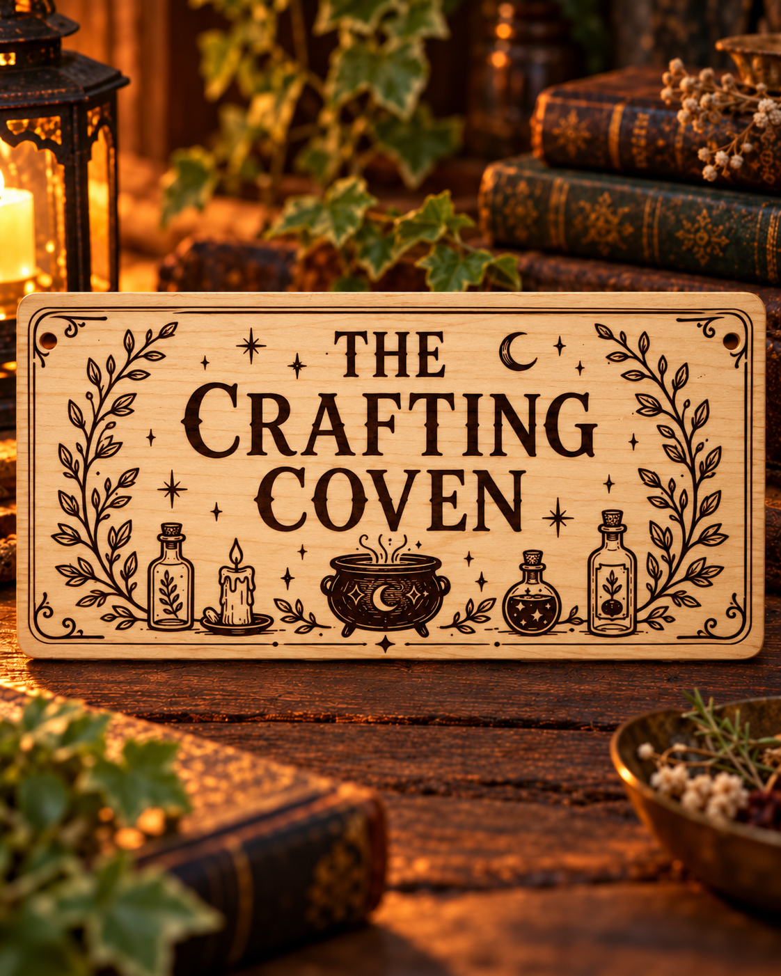 The Crafting Coven Wooden Wall/Door Sign