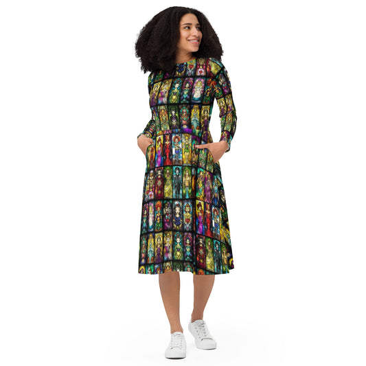 Glass Princess long sleeve midi dress