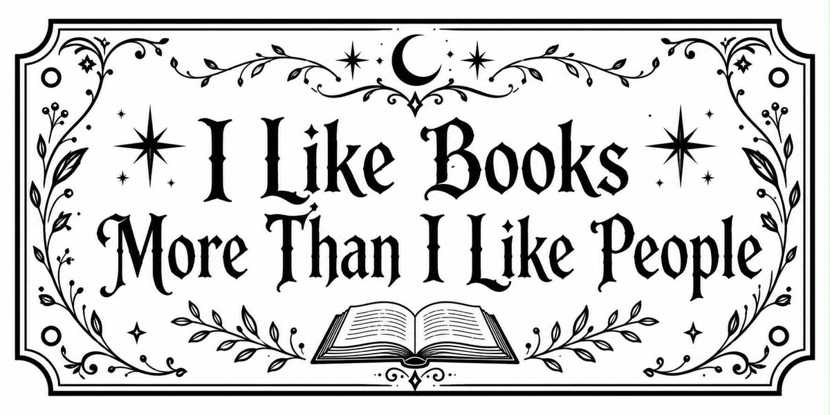 I Like Books More Than I Like People wooden wall sign artwork