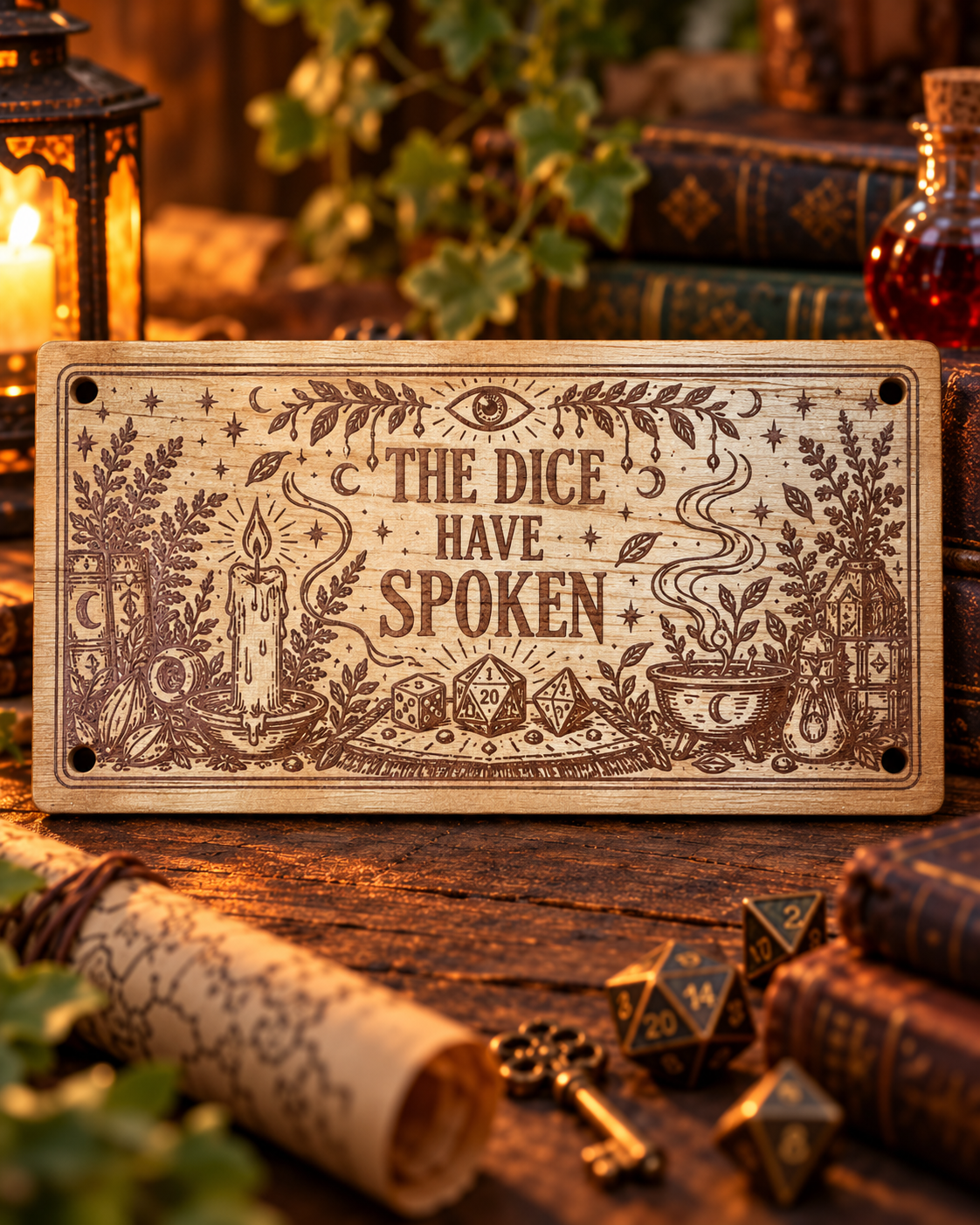 The Dice Have Spoken Wooden Wall/Door Sign