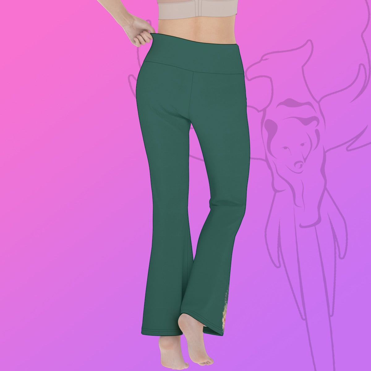 Jade Dragon Flare Yoga Pants