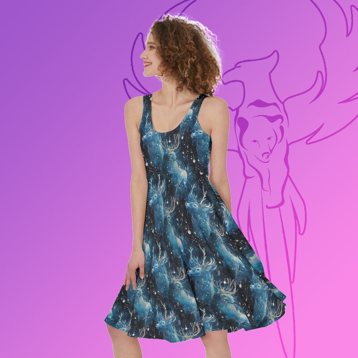 Stag Guardian Sleeveless Dress