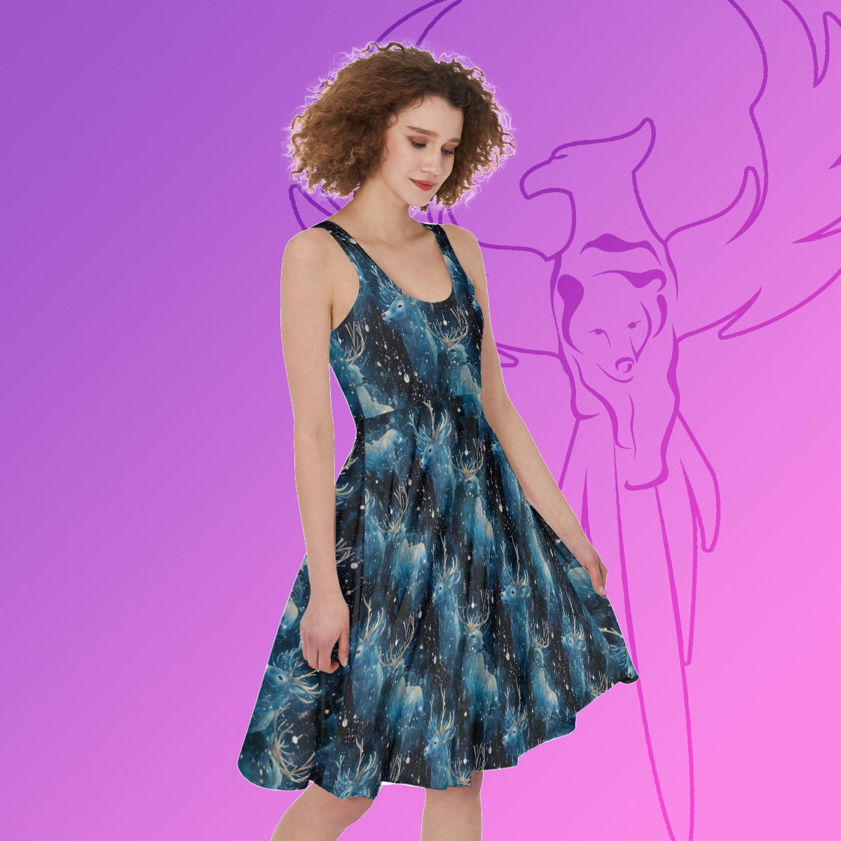 Stag Guardian Sleeveless Dress