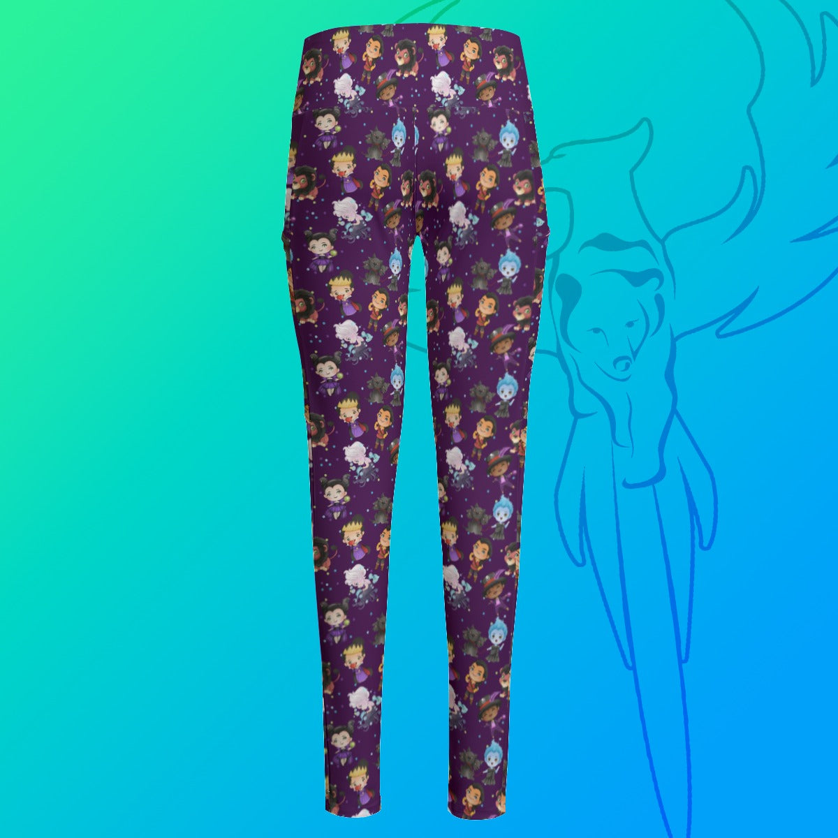 Purple Villains High Waist Leggings With Side Pocket