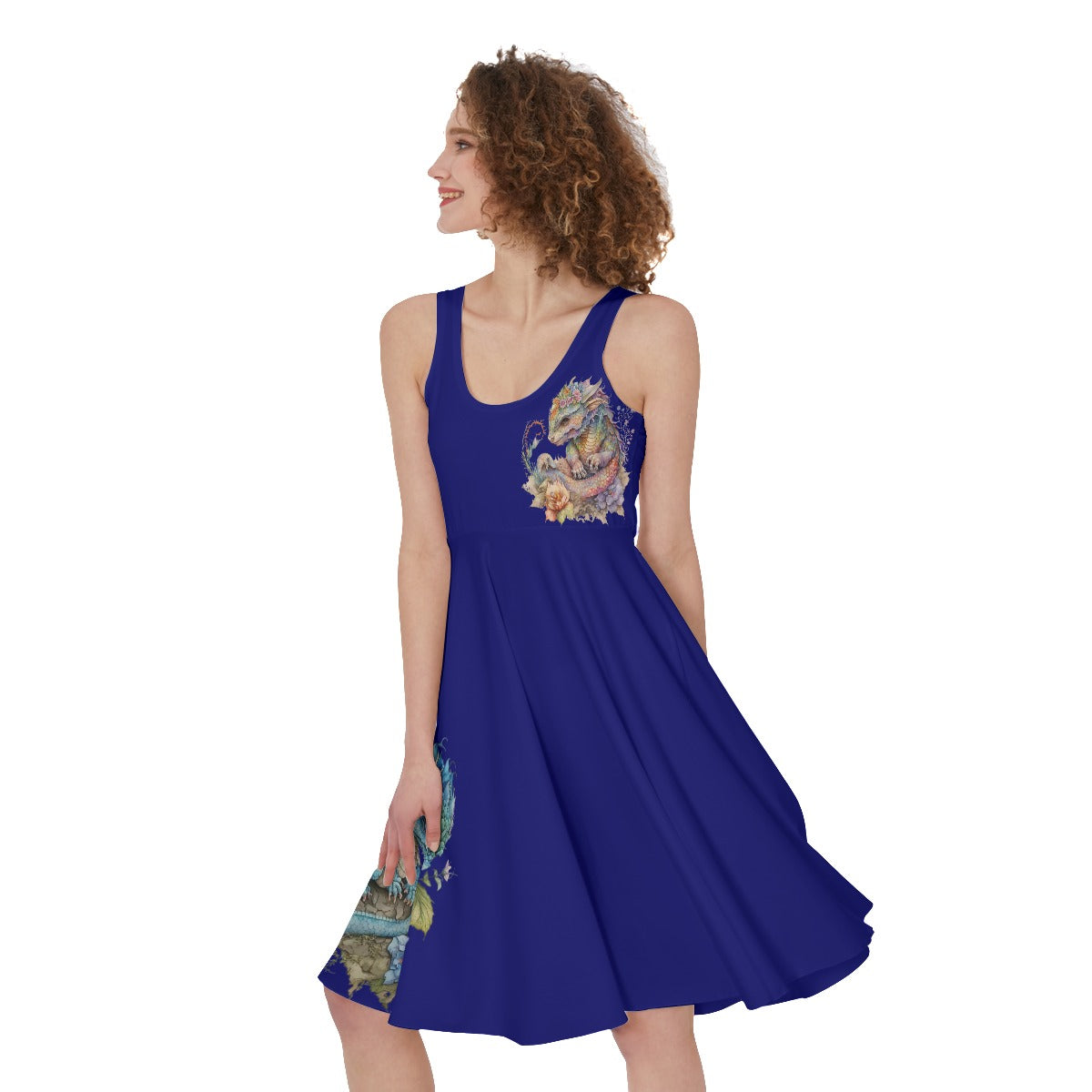 Sapphire Dragon Sleeveless Dress