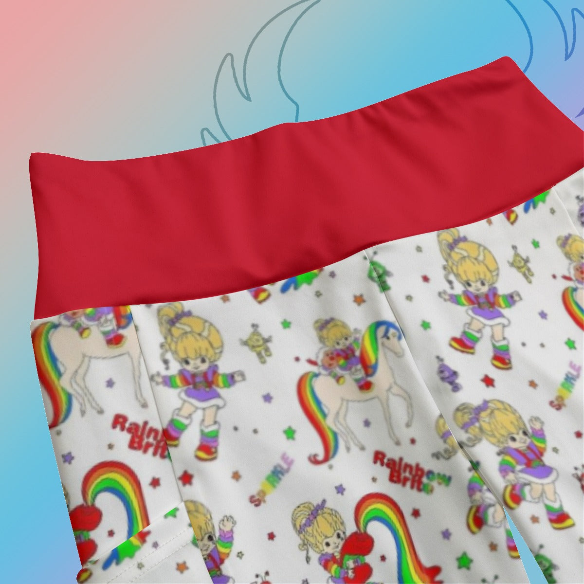 Rainbow Brite High Waist Leggings With Side Pocket