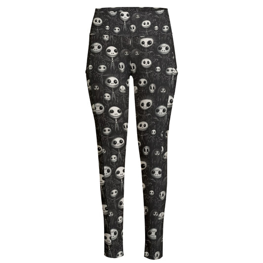 Burton inspired Faces High Waist Leggings With Side Pocket