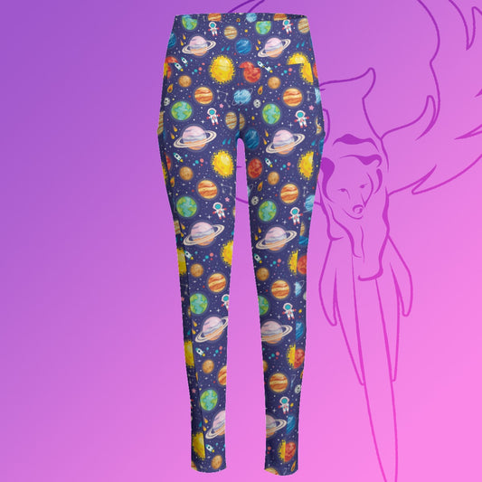 Space High Waist Leggings With Side Pocket