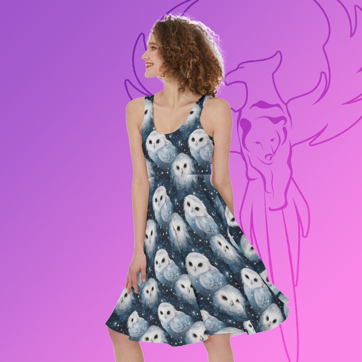 Owl Guardian Sleeveless Dress