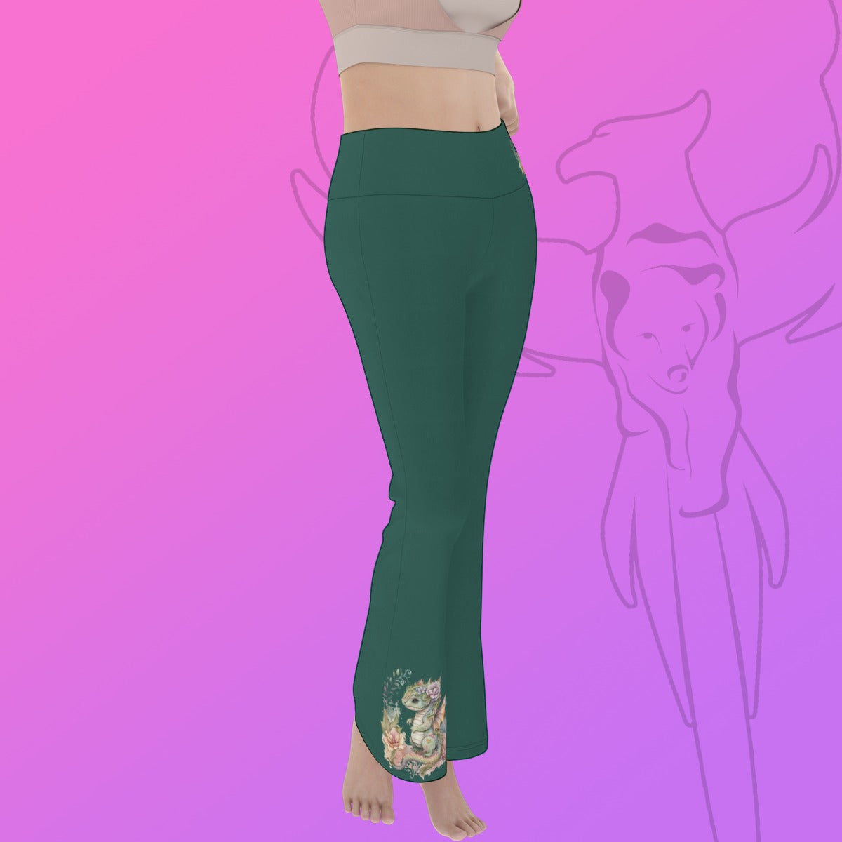 Jade Dragon Flare Yoga Pants