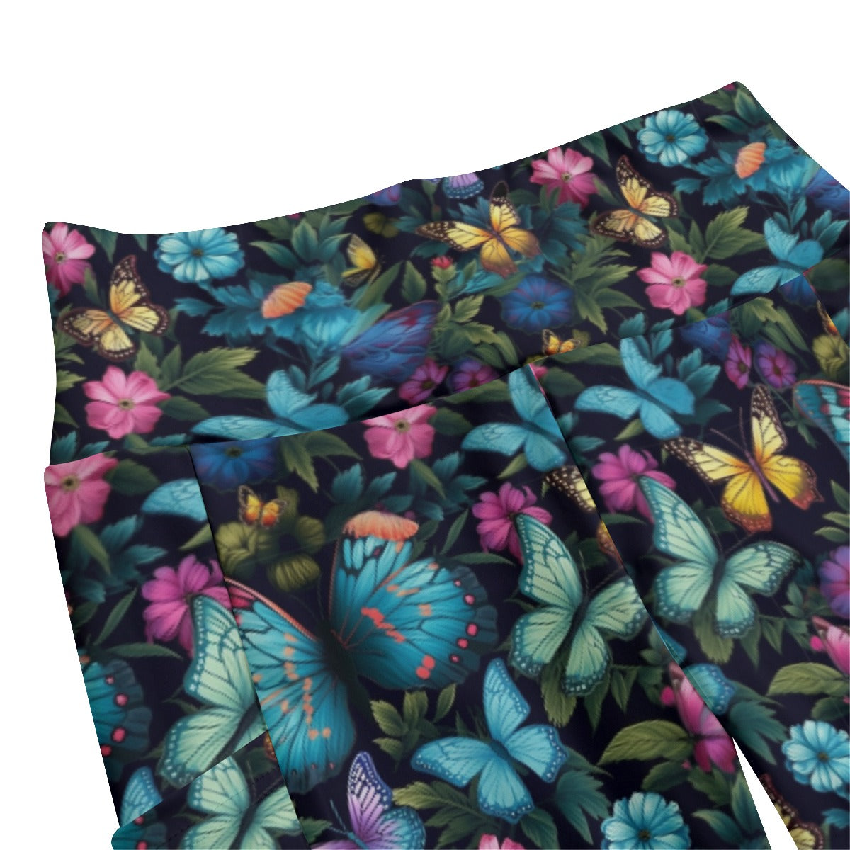 Sapphire Butterflies High Waist Leggings With Side Pocket