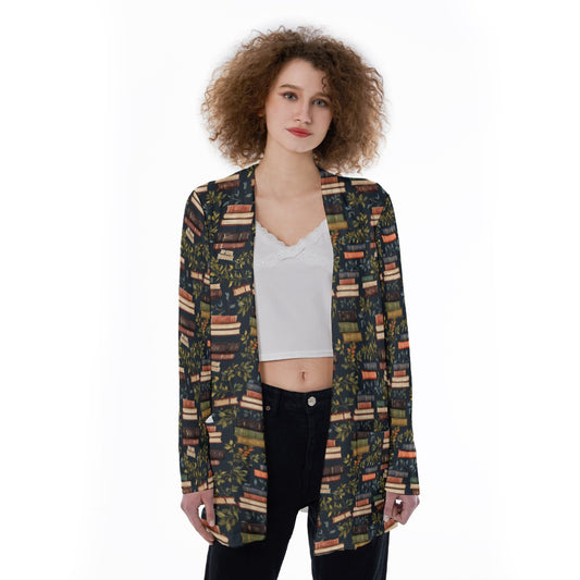 Books and Vines Patch Pocket Cardigan