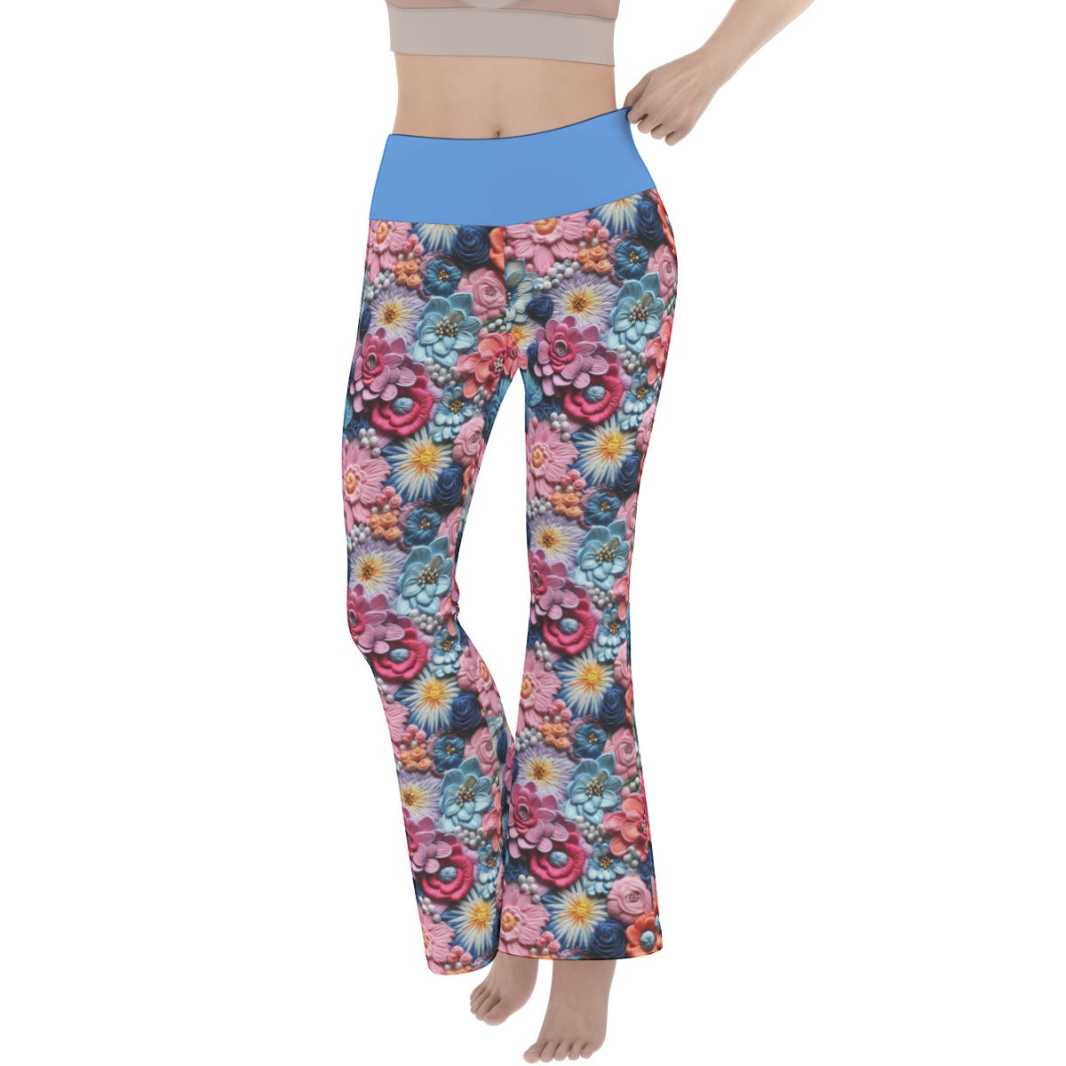 Summer Flowers Flare Yoga Pants