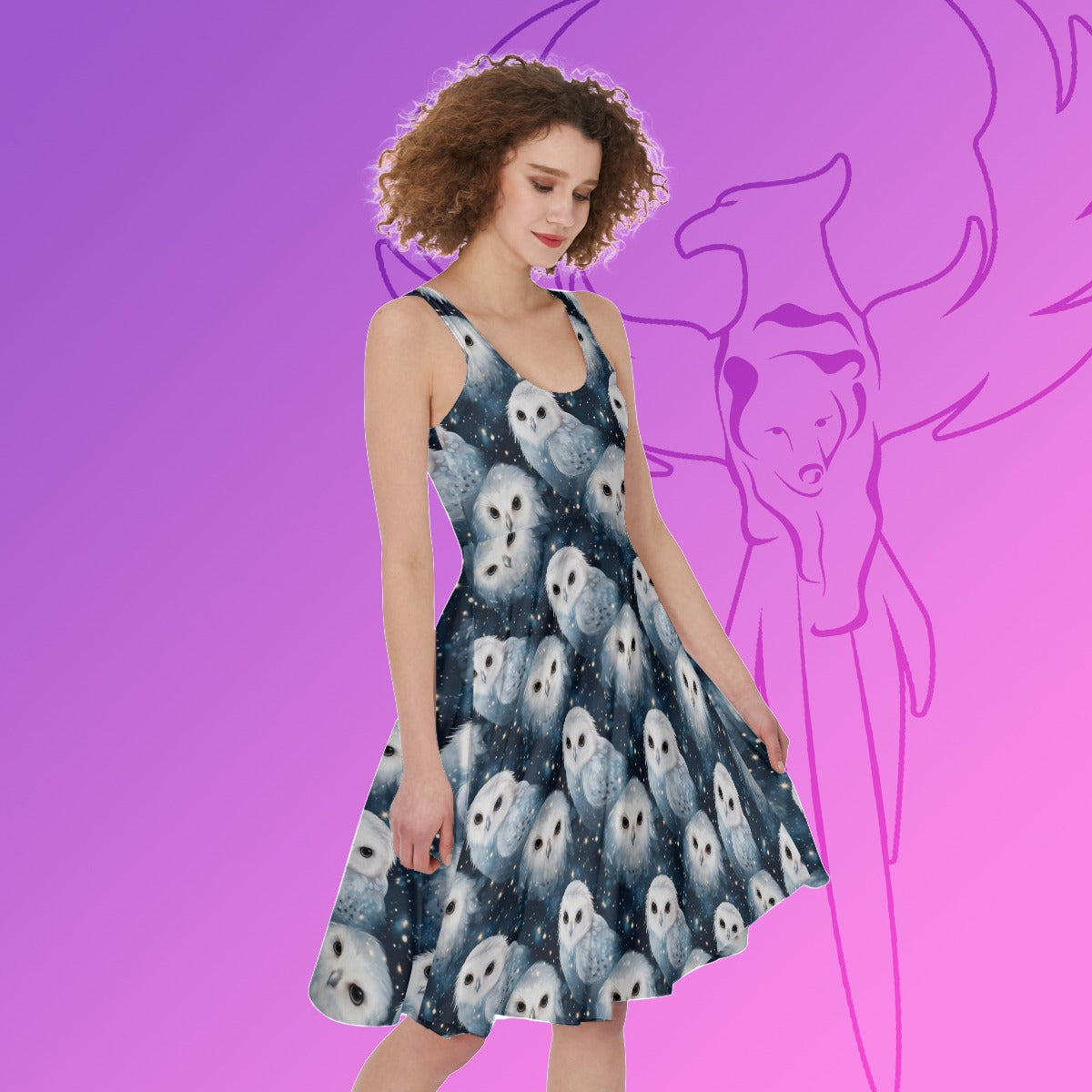 Owl Guardian Sleeveless Dress