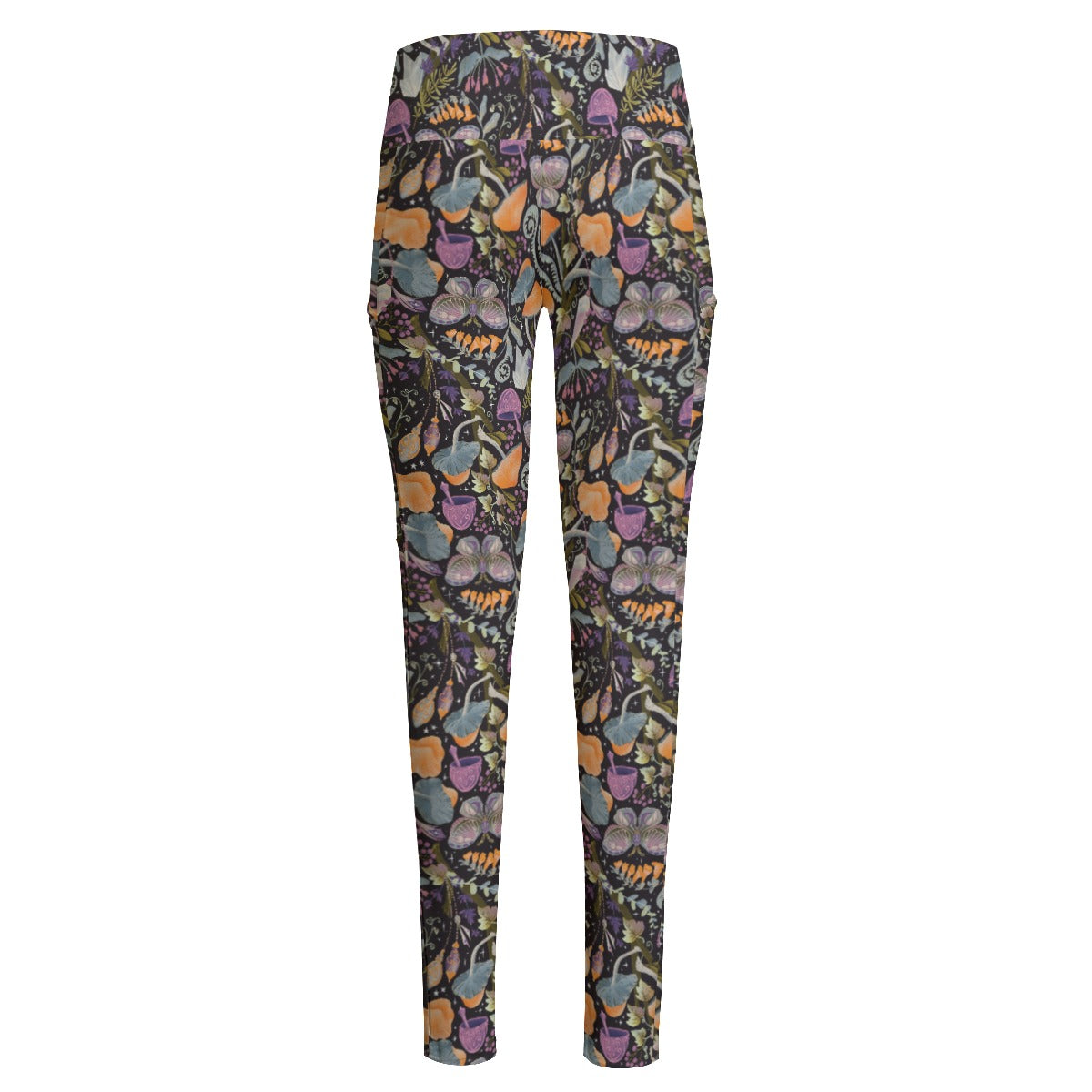 Magic Mushroom High Waist Leggings With Side Pocket