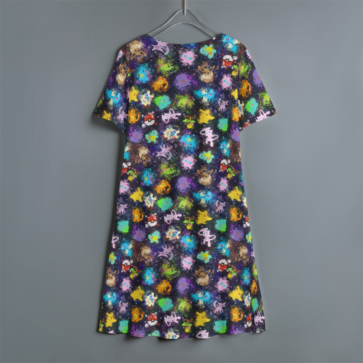 Poke-Splash Short Sleeve Dress