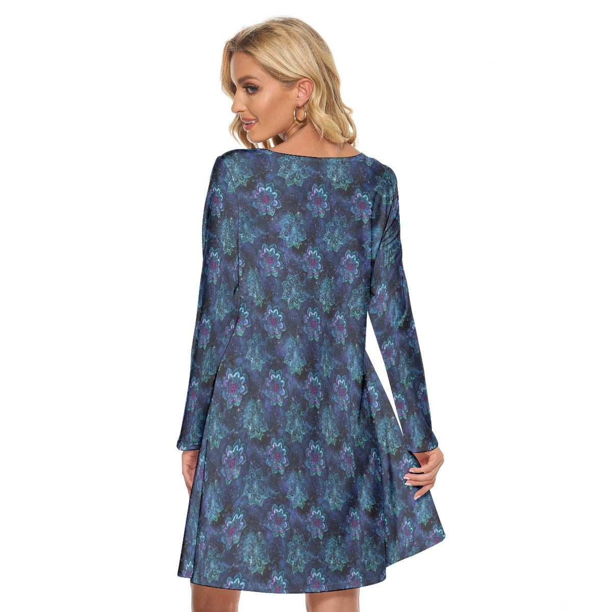 Midnight Mandala Crew Neck Dress