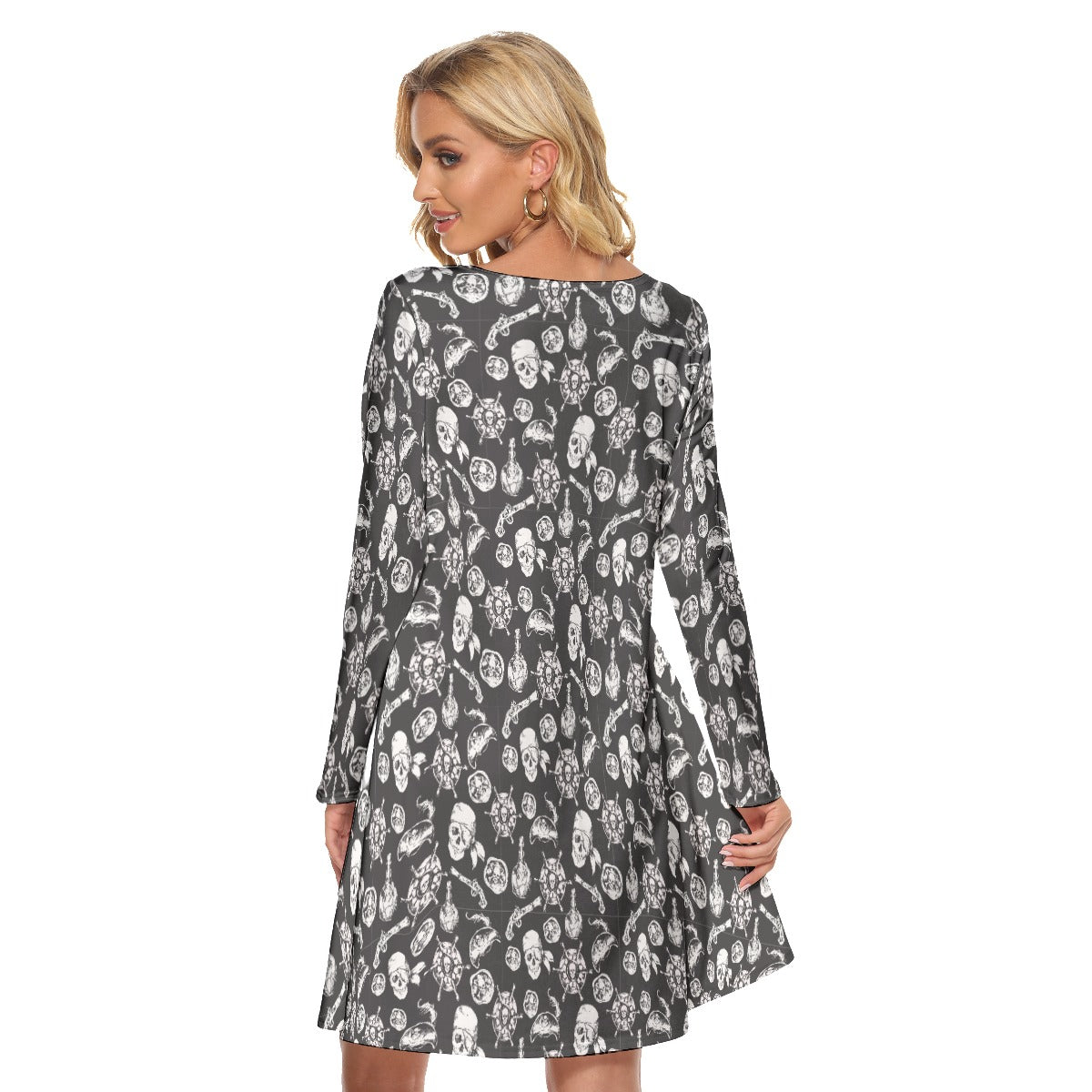 Pirate Skulls Crew Neck Dress