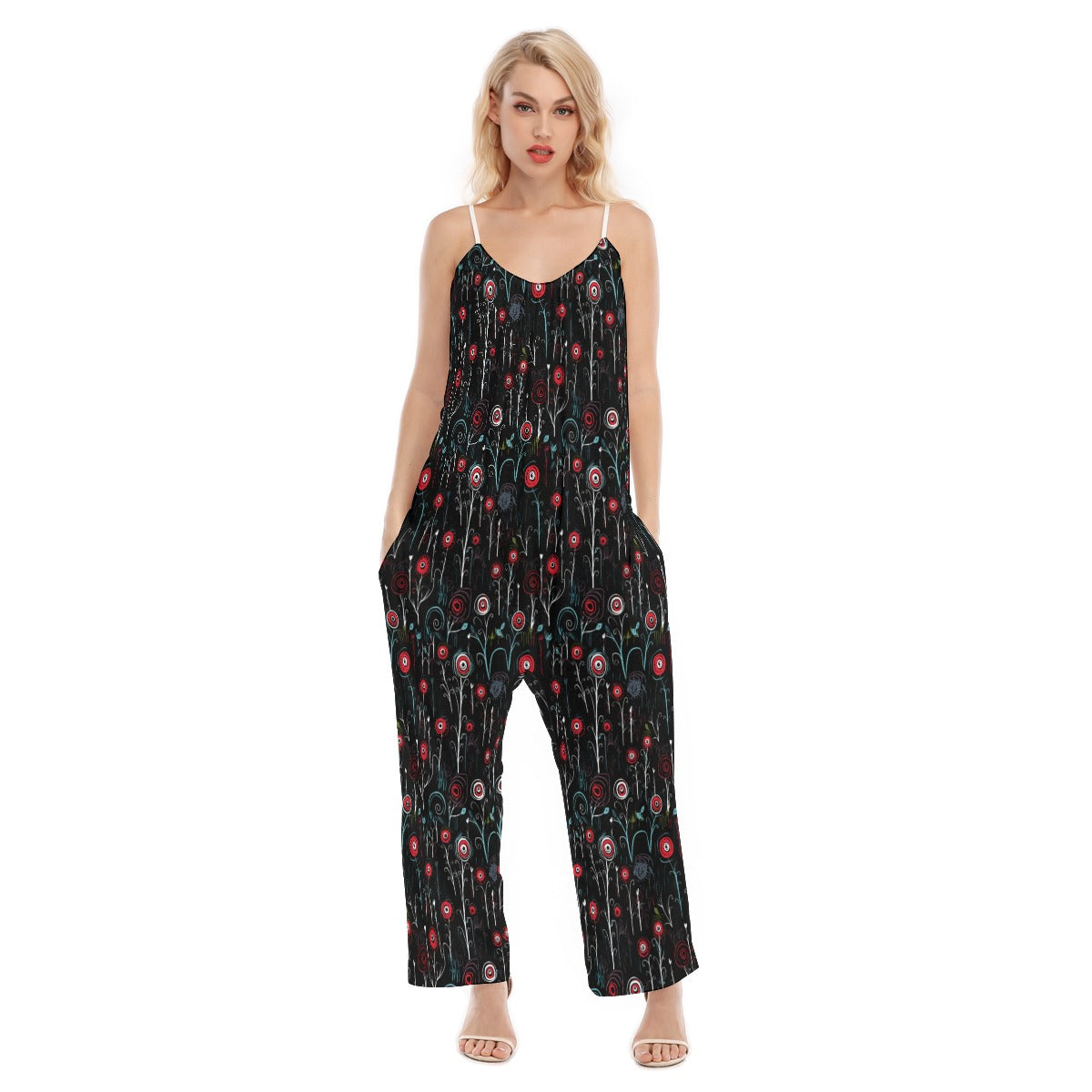 Burton Inspired Flowers Cami Jumpsuit