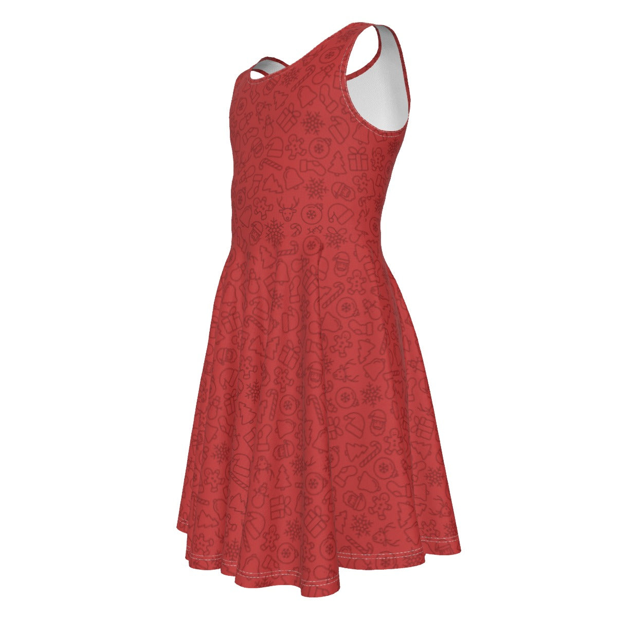 Kid's Red Christmas Sleeveless Vest Dress