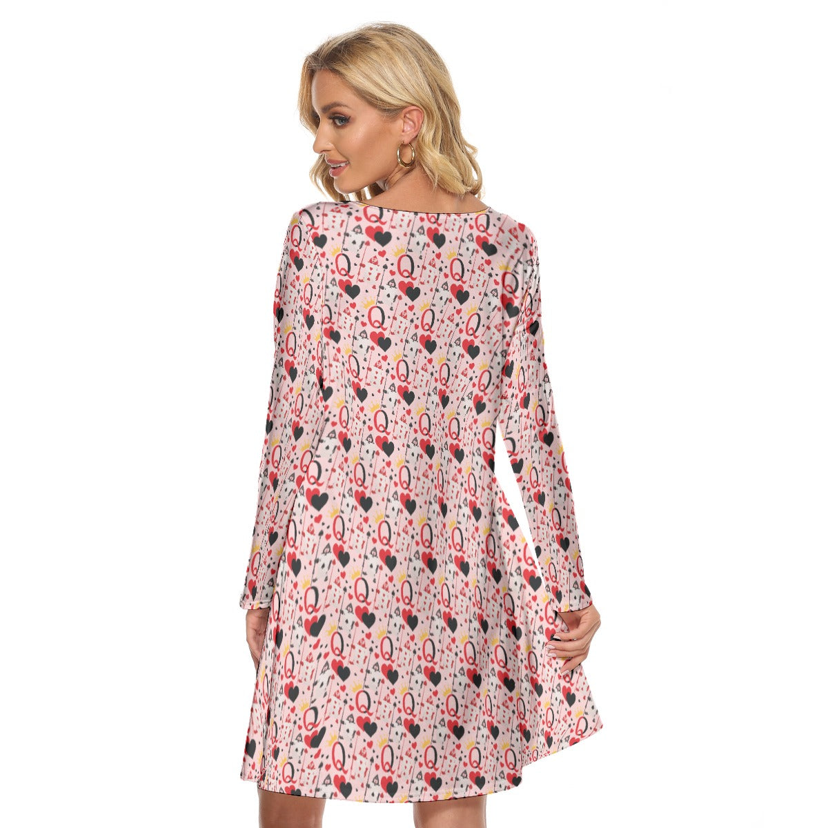 Queen of Hearts Crew Neck Dress