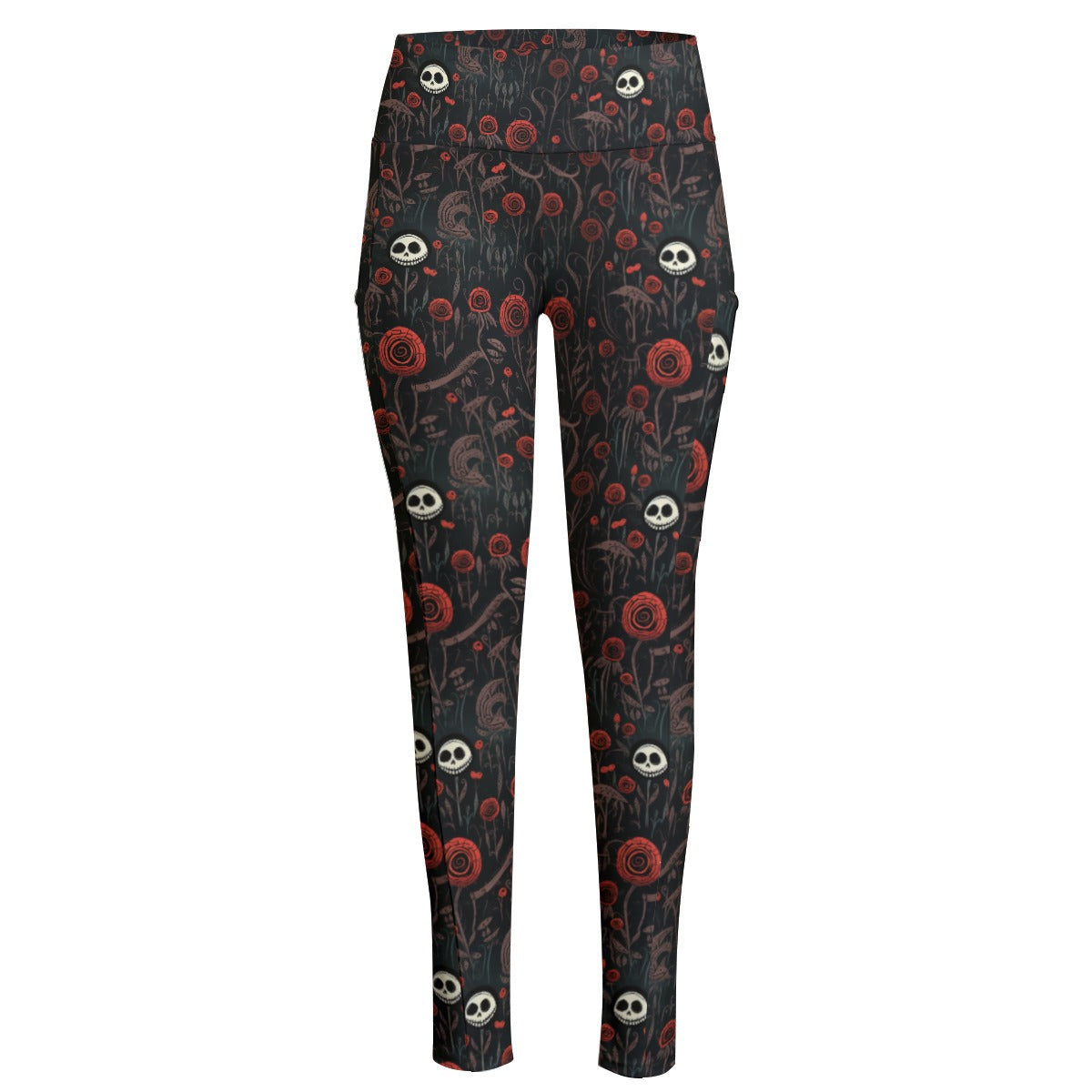 Burton Inspired Roses High Waist Leggings With Side Pocket