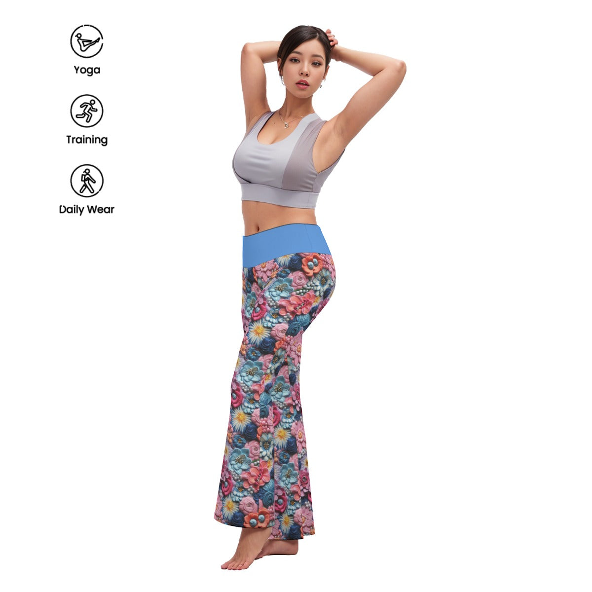 Summer Flowers Flare Yoga Pants