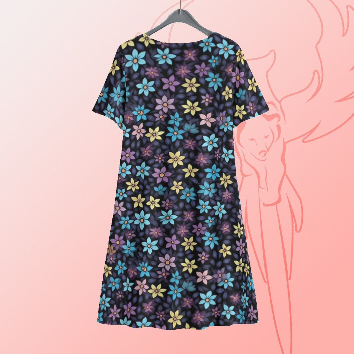 Flowers Short Sleeve Dress