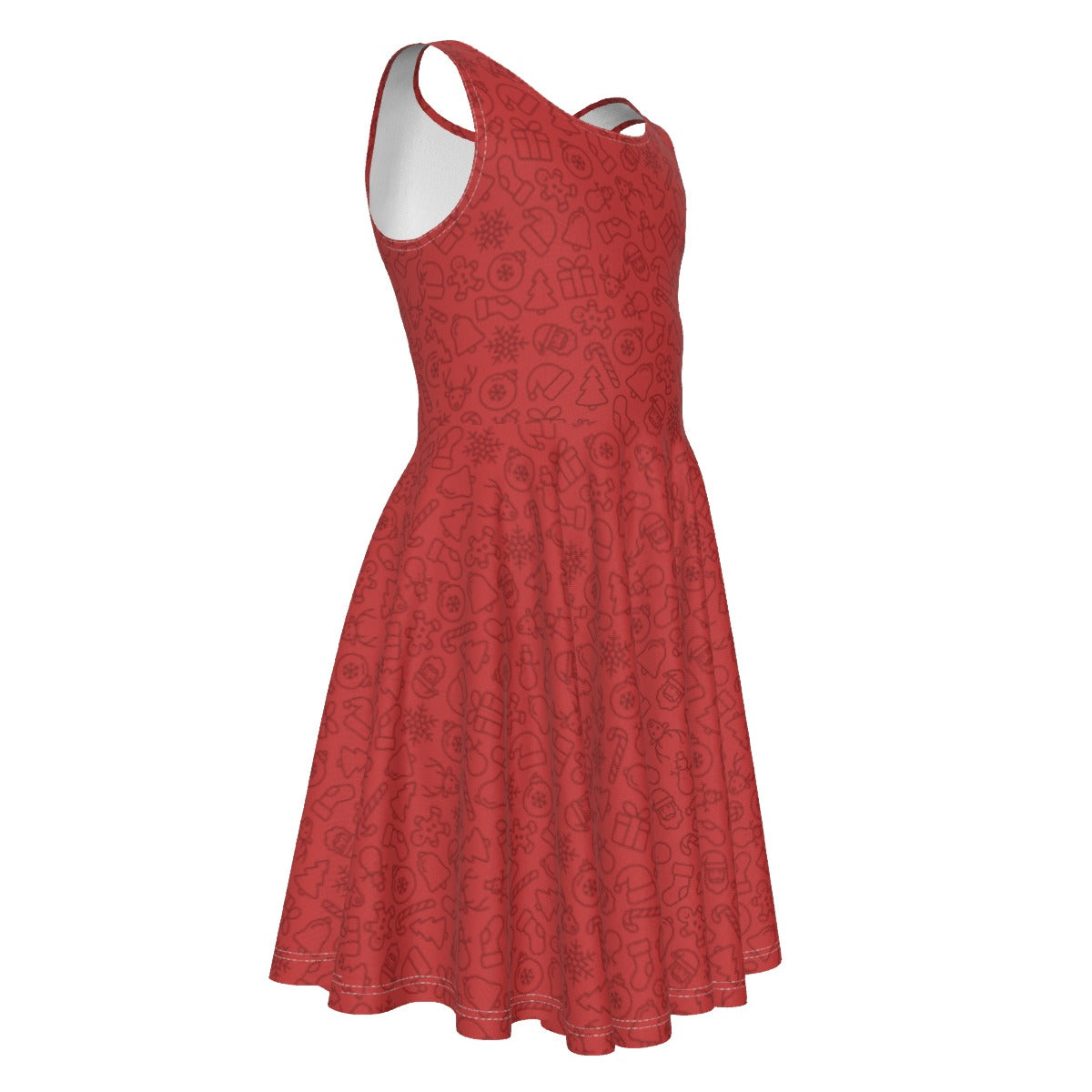 Kid's Red Christmas Sleeveless Vest Dress