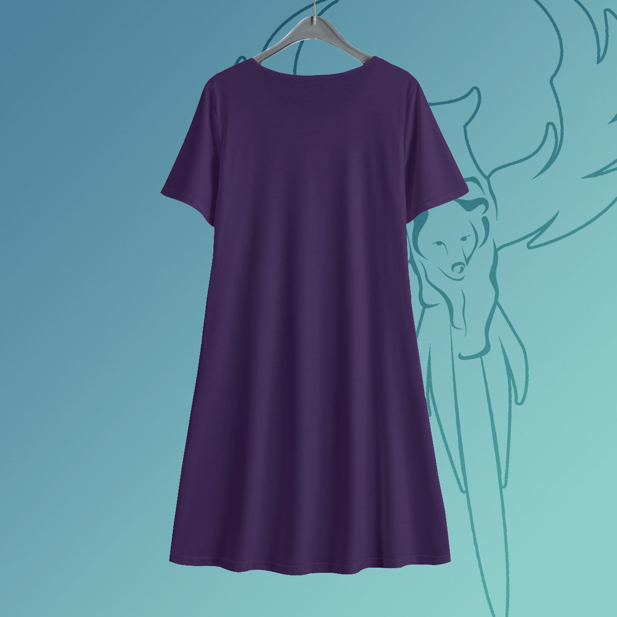 Purple Dragon Short Sleeve Dress