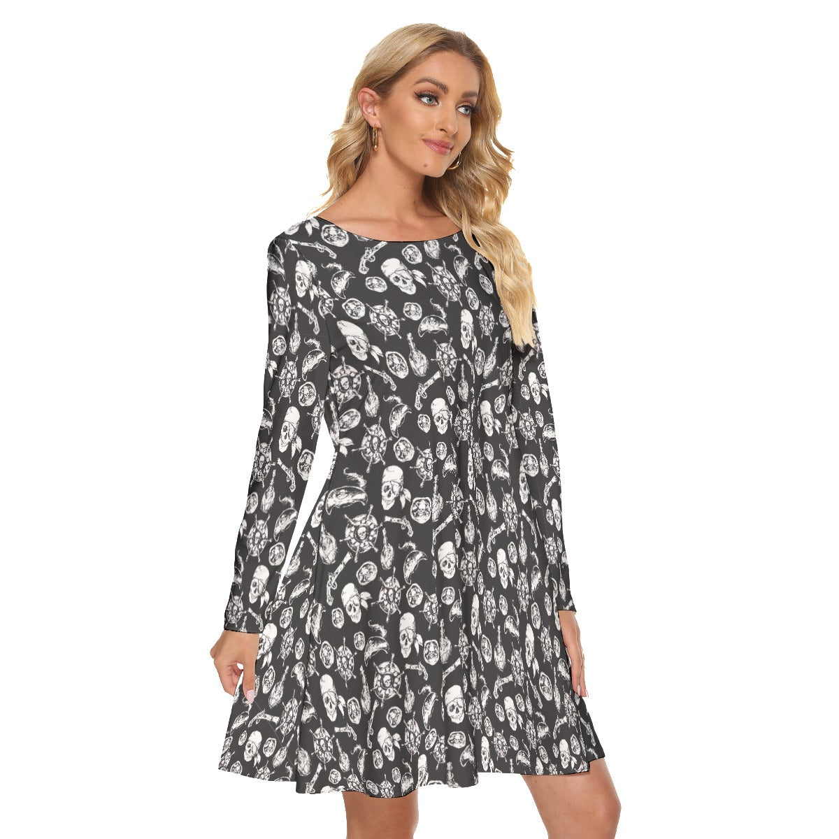 Pirate Skulls Crew Neck Dress