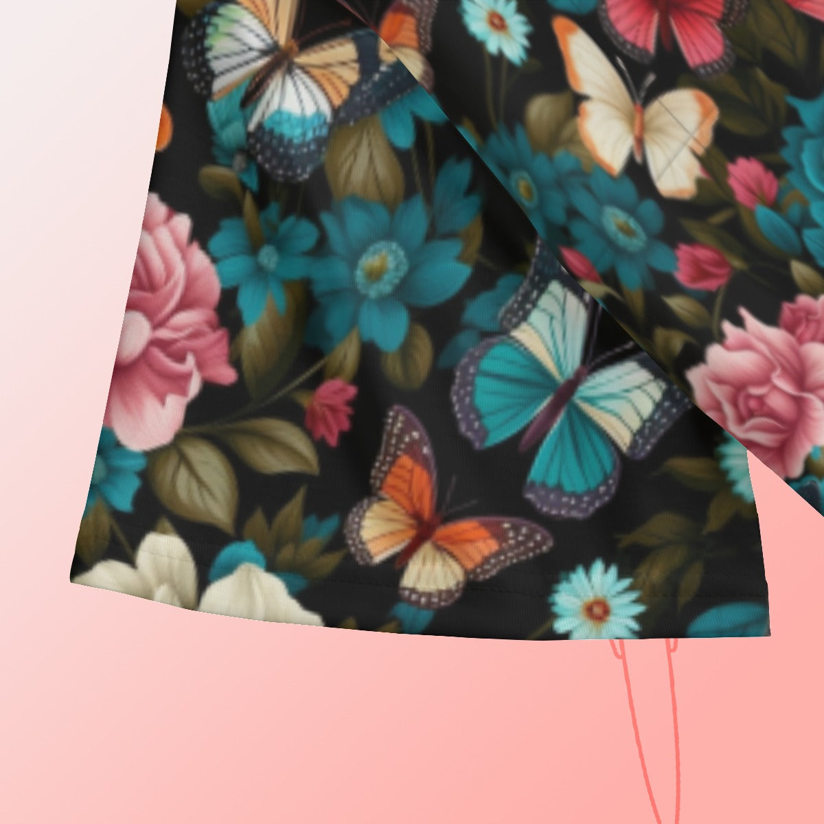 Midnight Butterflies Short Sleeve Dress