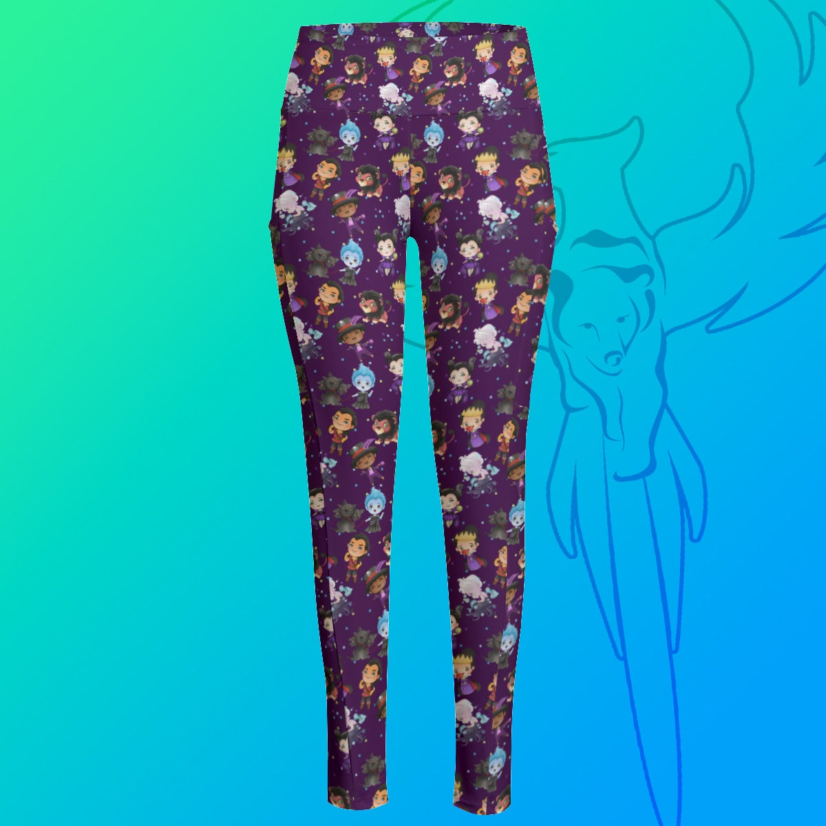 Purple Villains High Waist Leggings With Side Pocket