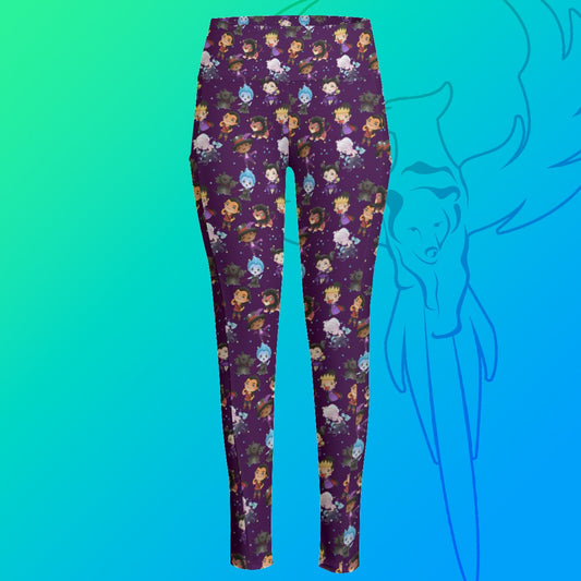 Purple Villains High Waist Leggings With Side Pocket