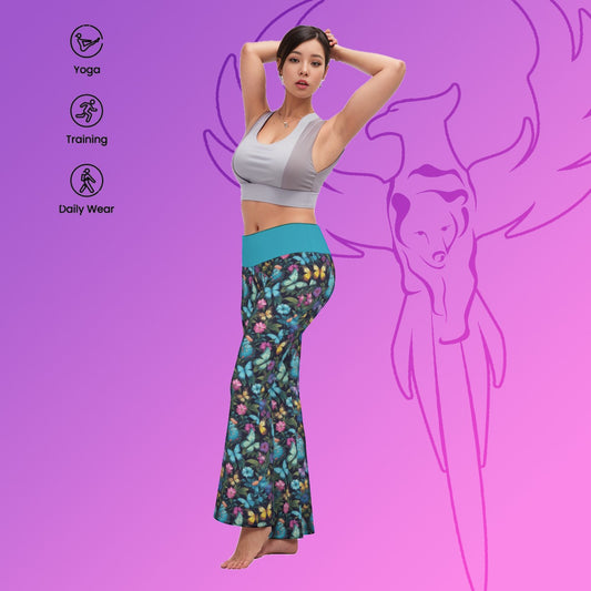 Summer Butterflies Flare Yoga Pants