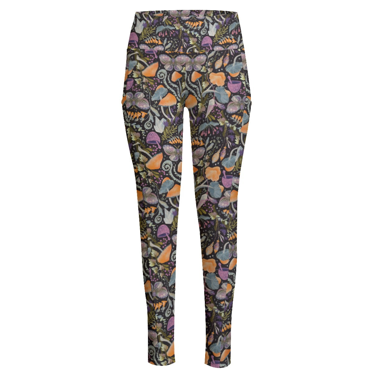 Magic Mushroom High Waist Leggings With Side Pocket